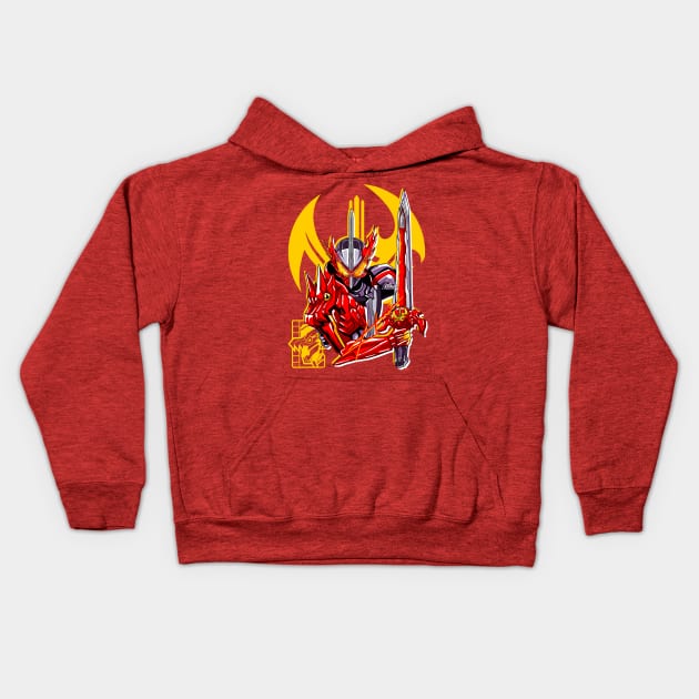 Brave Dragon Saber Kids Hoodie by Hamimohsin